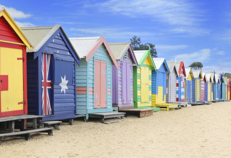 Cabanes de plage à Melbourne en Australie